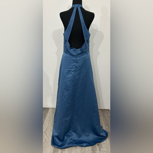 Blondie Nites by Stacy Sklar Sleeveless Beaded Prom Dress - Blue - 15 - NWT - Picture 3 of 9